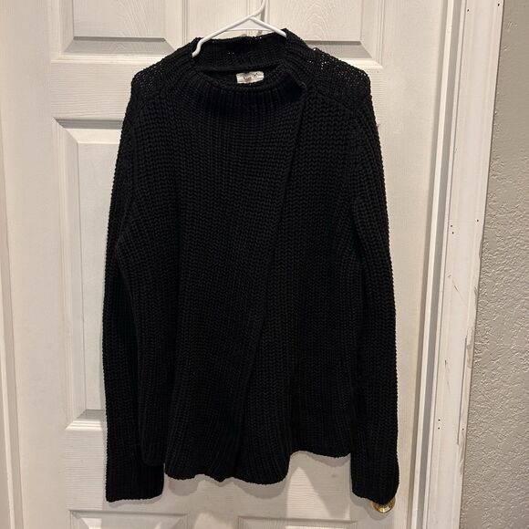 Lou & Grey Sweaters - Lou & Grey Women's Cotton/Wool Black Chunky Knit Cardigan‎ Sweater Size Large